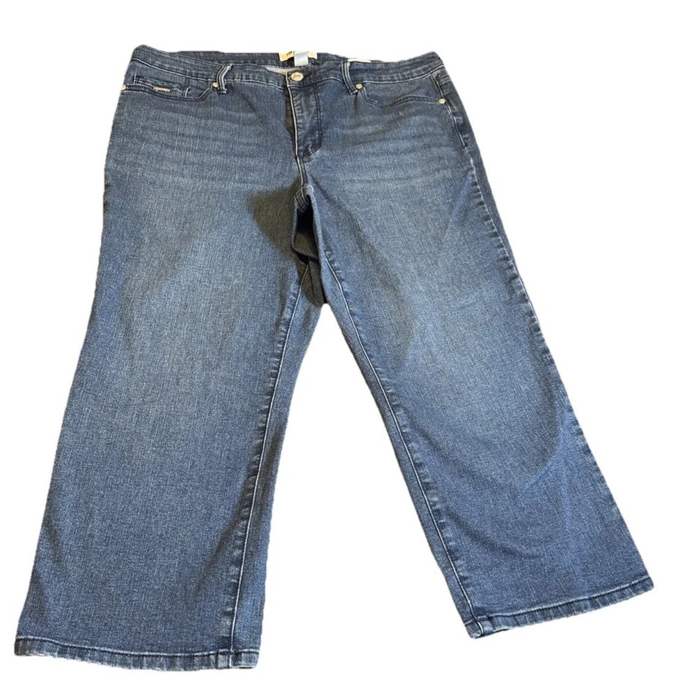 Nine West Jeans Chrystie Capri Womens 14‎ Blue Denim Mid Rise Cropped Pants